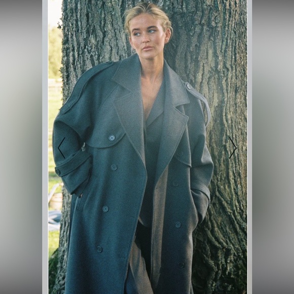 NA-KD by Josephine HJ Grey Wool Trench Coat - EU 36 - Picture 2 of 16